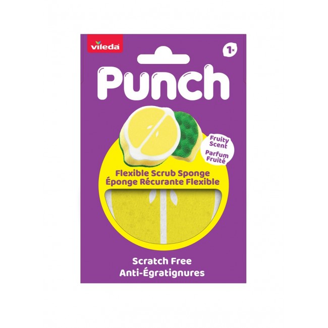 Vileda Punch Flexible Sponge, Lemon, 1 pc.