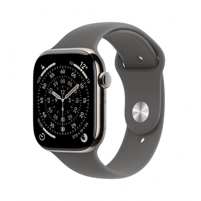 Apple Watch Series 11 GPS + Cellular 46mm Natural Titanium Case with Stone Grey Sport Band - S/M Apple Watch Series 11 GPS + Cellular 46mm Natural Titanium Case with Stone Grey Sport Band - S/M