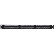 Intellinet Patch Panel, Cat6a, FTP, 24-Port, 1U, Shielded, 90 Top-Entry Punch Down Blocks, Black