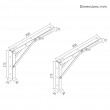 Maclean Folding Wall Shelf Bracket, min. 250 mm, max. 500 mm, max. 50 kg, 2 pieces, MC-194