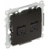 SIMON 54 MODULE BLACK COMPUTER SOCKET 2X UAE 8 CAT.6 UTP WITH DUST COVER FLAT