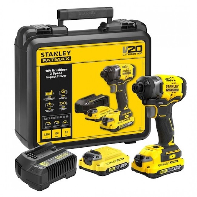 Stanley SFMCF820D2K power screwdriver/impact driver 2900 RPM Black, Yellow Stanley SFMCF820D2K power screwdriver/impact driver 2900 RPM Black, Yellow