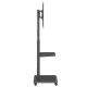 Stand / cart for TV Ergo-Office, max. load 50kg / 5kg shelf, max. VESA 600x400, built-in power strip, black, ER-304 B Stand / cart for TV Ergo-Office, max. load 50kg / 5kg shelf, max. VESA 600x400, built-in power strip, black, ER-304 B