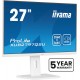 iiyama ProLite 27 QHD IPS technology panel with USB hub and 100Hz refresh rate and 150mm height adjustable stand