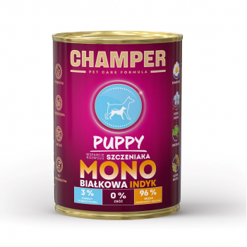 CHAMPER Puppy Turkey - wet dog food - 400g