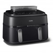 Philips 5000 series NA551/00 fryer Double 9 L Stand-alone 2750 W Hot air fryer Black, Silver