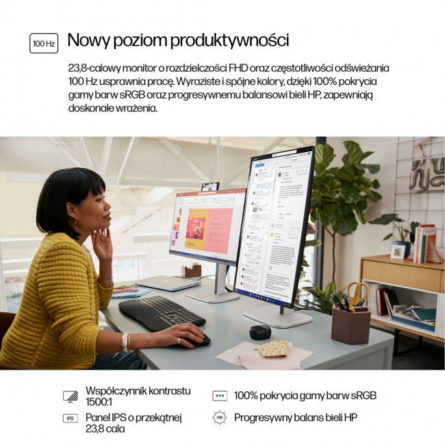HP Series 5 Pro 23.8 inch FHD Monitor - 524pf