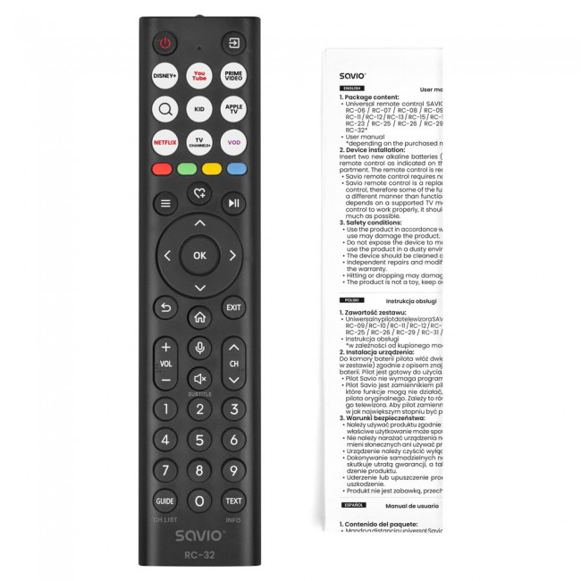 SAVIO RC-32 Universal/replacement remote control for HISENSE TV SMART TV