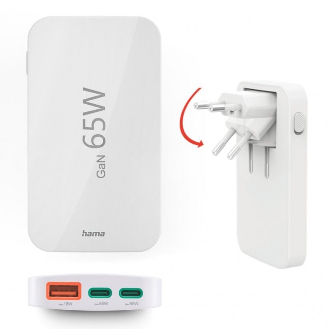 Hama 00201976 mobile device charger Laptop, Power bank, Smartphone, Tablet White AC Fast charging Indoor