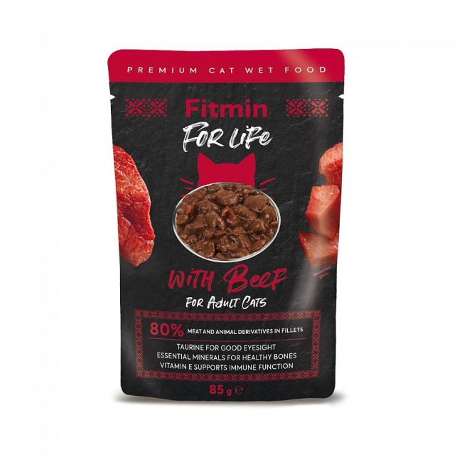 FITMIN For Life Adult Beef- wet cat food - 85 g