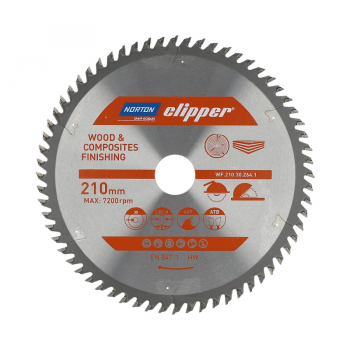 NORTON PI A TARCZOWA 210mm x 30mm x 64z DREWNO I KOMPOZYTY ATB (2,8 / 1,8)