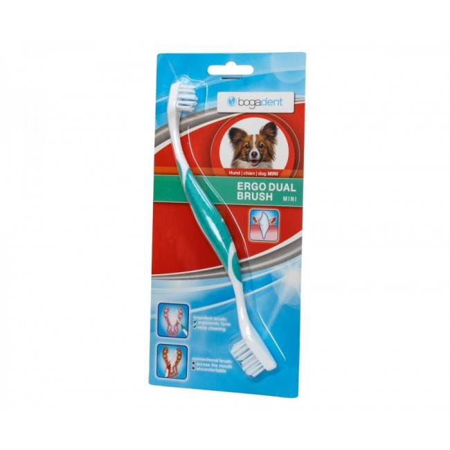 BOGAR Bogadent Ergo dual brush Mini - double-sided toothbrush for dogs BOGAR Bogadent Ergo dual brush Mini - double-sided toothbrush for dogs
