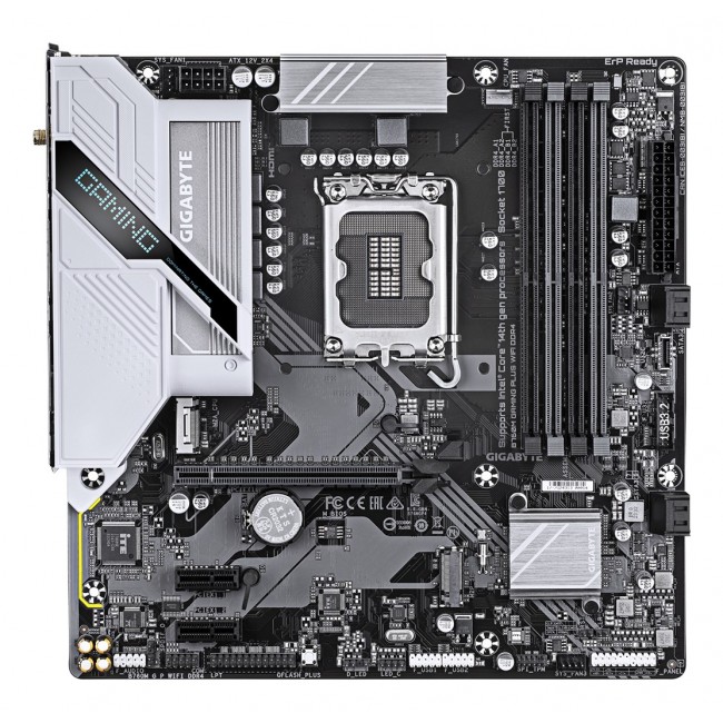 GIGABYTE B760M GAMING PLUS WIFI DDR4 Motherboard - Supports 14th Gen. Intel Core CPUs, 4+1+1 phases VRM, up to 5333MHz DDR4 (OC), 2xPCIe 4.0 M.2, Wi-Fi 6, 1 GbE LAN, USB 3.2 Gen 1