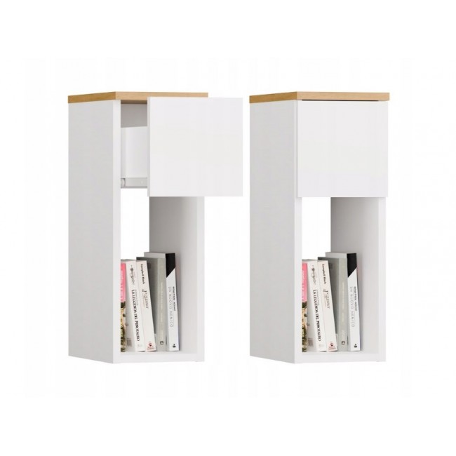 GALAX 20/1S WHITE/ARTISAN BEDSIDE TABLE GALAX 20/1S WHITE/ARTISAN BEDSIDE TABLE