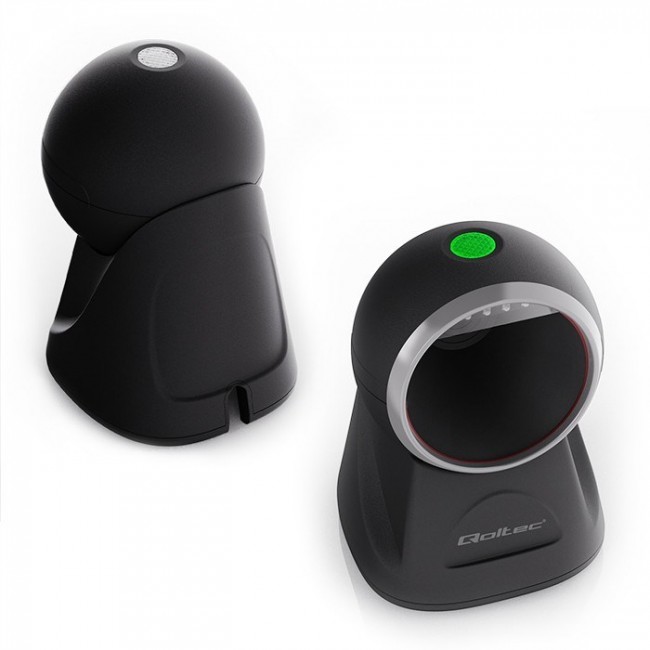 Qoltec Desktop Precision Reader 1D Barcode & QR Scanner | 2D