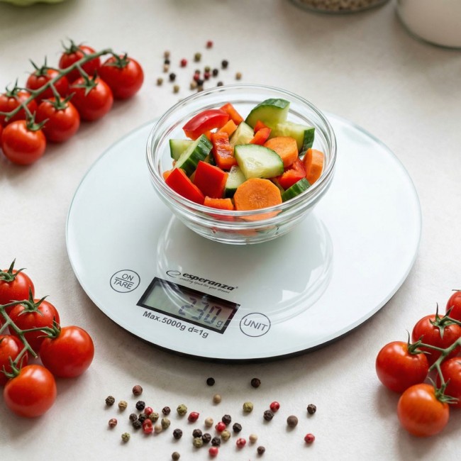 Esperanza EKS003W Electronic Kitchen Scale White Round