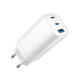 Gembird TA-UC-PDQC65-01-W 3-port 65 W GaN USB PowerDelivery fast charger, white Gembird TA-UC-PDQC65-01-W 3-port 65 W GaN USB PowerDelivery fast charger, white