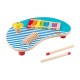 Fisher-Price Wooden Musical Table with Percussion Instrument Toys, 3 Wood Pieces
