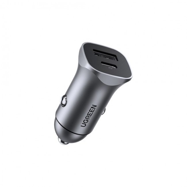 Ugreen USB Type-C / USB 24W Power Delivery Quick Charge car charger, grey (30780)