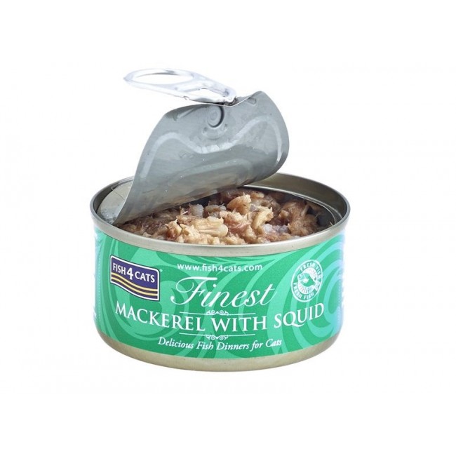 FISH4CATS Mackerel with squid - wet cat food - 70g