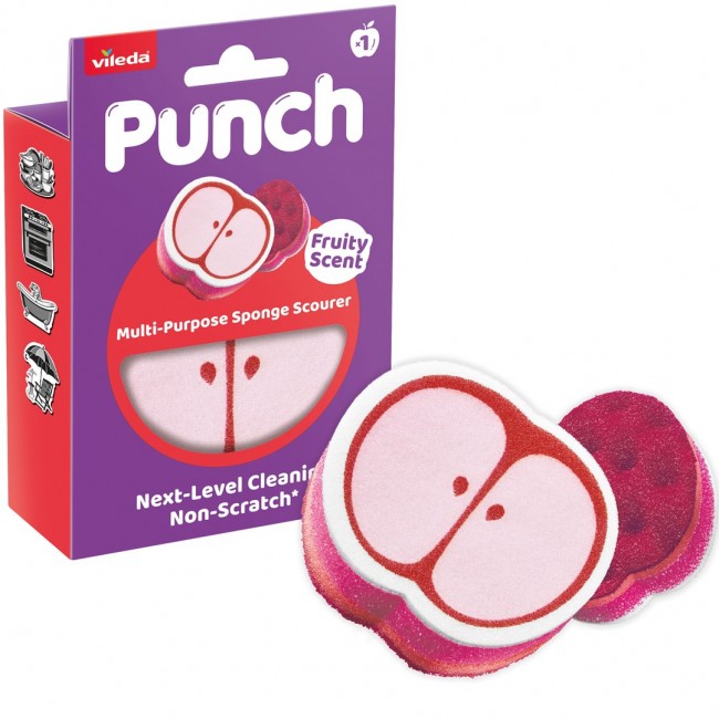 Vileda Punch All-Purpose Sponge Apple, 1 piece