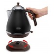 De Longhi KBOV 2001.BK electric kettle 1.7 L 2000 W Black, Brown