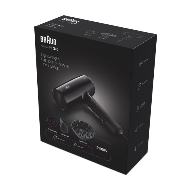 Braun HD2.15 hair dryer 2100 W Black Braun HD2.15 hair dryer 2100 W Black