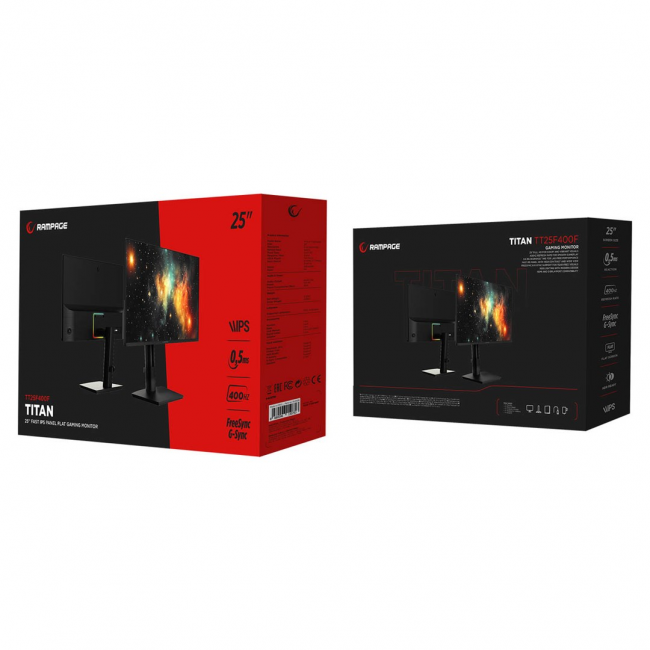 RAMPAGE TITAN 25-inch FHD 400Hz Fast IPS 0.5ms HDR Gaming Monitor