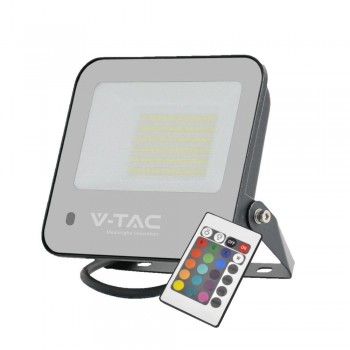 LED Projector V-TAC 50W Black IP65 Remote VT-44053 RGB+6500K 4000lm