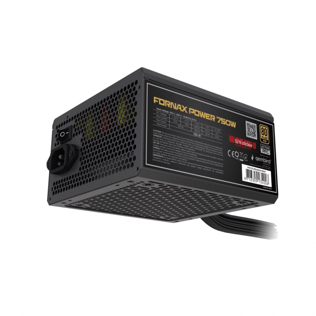 Gembird CCC-PSUBRONZE-750W Power supply unit Fornax Power 750W active PFC 12cm fan 80+Bronze color box Gembird CCC-PSUBRONZE-750W Power supply unit Fornax Power 750W active PFC 12cm fan 80+Bronze color box