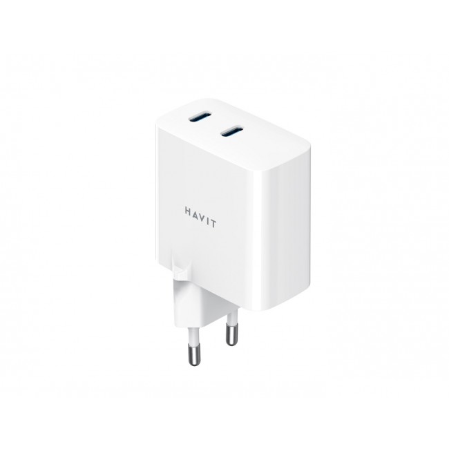 Havit UC45 EU - GaN 45 W dual-port travel charger, black Havit UC45 EU - GaN 45 W dual-port travel charger, black