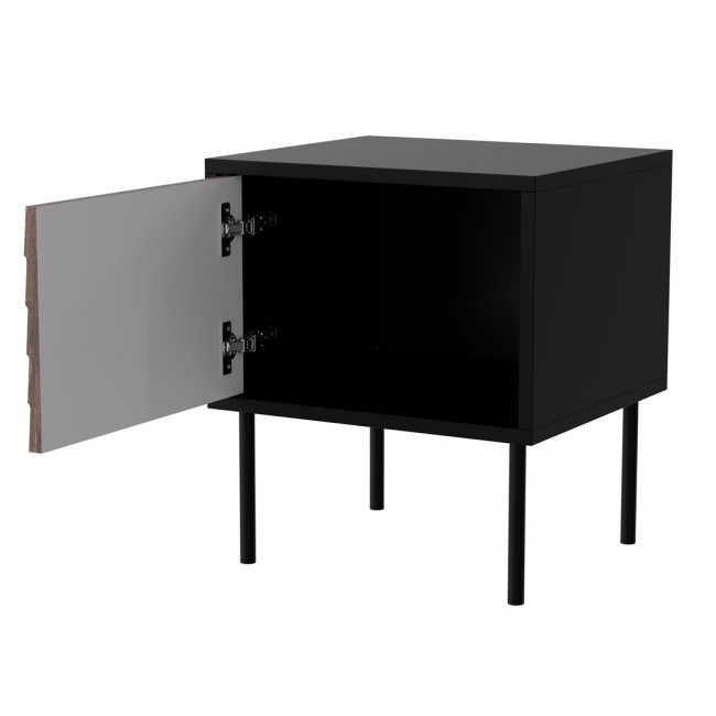 Bedside cabinet, 2 pcs. CORTINA 45x40x51 black/walnut