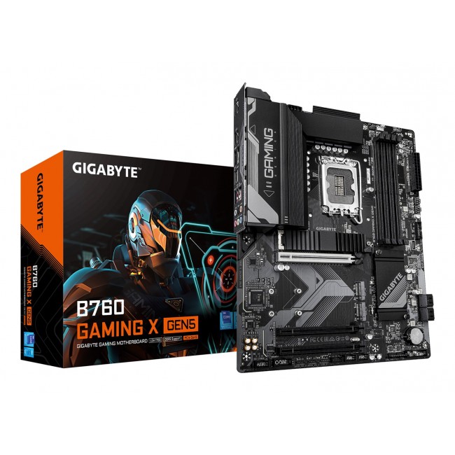 GIGABYTE B760 GAMING X GEN5 Motherboard - Supports 14th Gen. Intel Core CPUs, 8+1+1 phases VRM, up to 5600MHz DDR5, 3xPCIe 4.0 M.2, 2.5 GbE LAN, USB 3.2 Gen 2