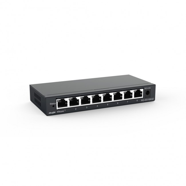 Ruijie Networks RG-ES108GD network switch Unmanaged Gigabit Ethernet (10/100/1000) Black