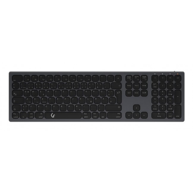 KeySonic KSK-8023BTRF (DE) keyboard Universal Bluetooth QWERTZ German Anthracite, Black