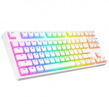 Klawiatura przewodowa Rampage TKL GHOST Huano Red Switch mechaniczna bia a
