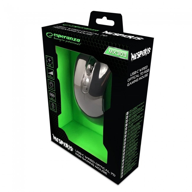 Esperanza EGM303 mouse Right-hand USB Type-C Optical 2400 DPI Esperanza EGM303 mouse Right-hand USB Type-C Optical 2400 DPI