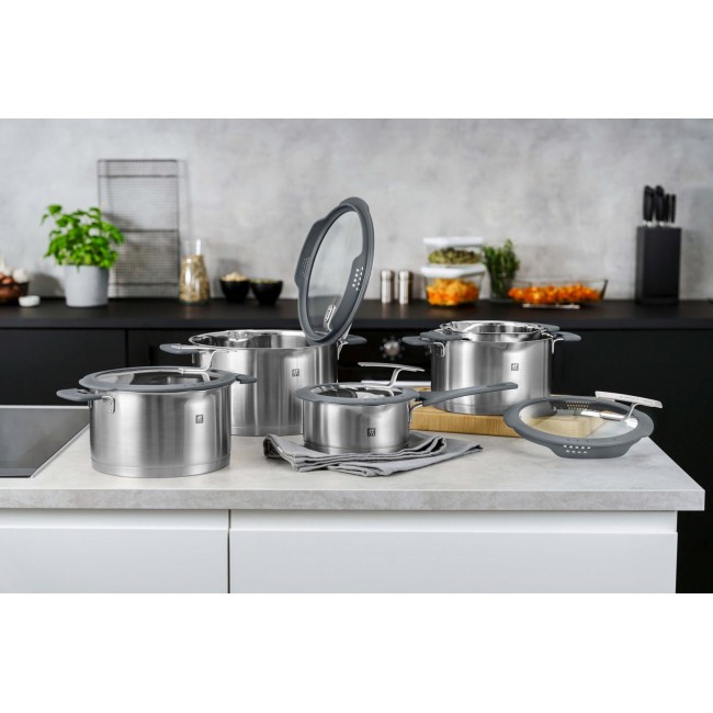 ZWILLING SIMPLIFY 66870-005-0 Pots set Stainless steel 5 pcs. Silver Black ZWILLING SIMPLIFY 66870-005-0 Pots set Stainless steel 5 pcs. Silver Black