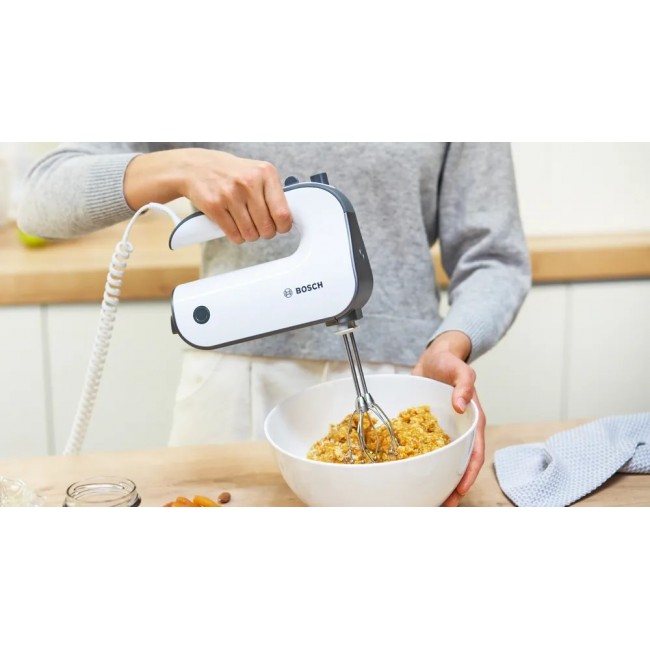 Bosch MFQ49300 850 W hand mixer, white and grey