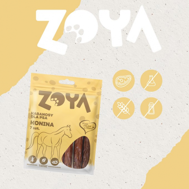 ZOYA Horse meat sausages - dog treat - 7 pcs ZOYA Horse meat sausages - dog treat - 7 pcs