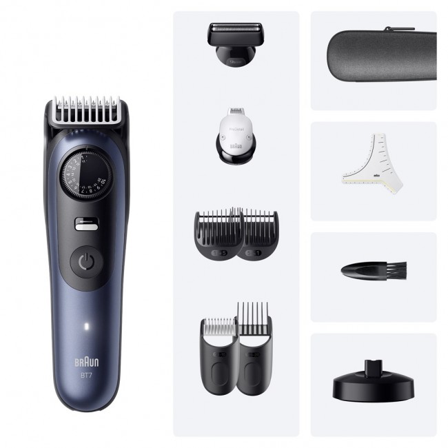 Braun BeardTrimmer 7 80789809 beard trimmer AC/Battery 40 2 cm Wet & Dry Dark Blue