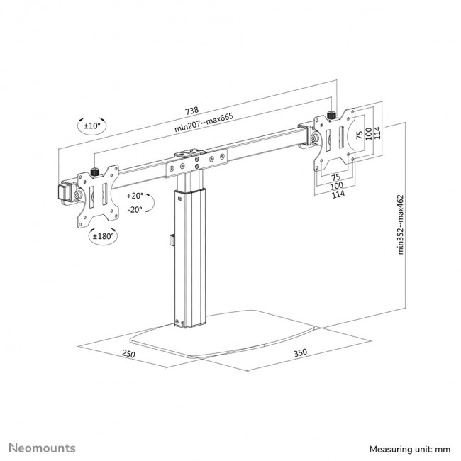 Neomounts FPMA-D865DBLACK Monitor stand 10-27