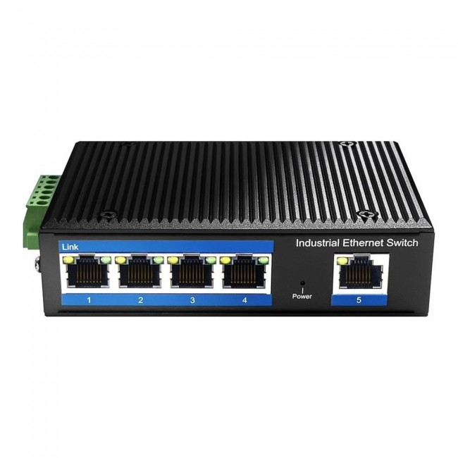 Cudy 5-Port 10/100 Mbps Industrial PoE+ Switch, IF1005P 2.0 Fast Ethernet (10/100) Power over Ethernet (PoE) Black