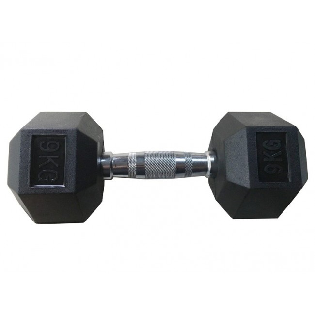 RUBBER HEXDUMBBELL YLDB35 9KG
