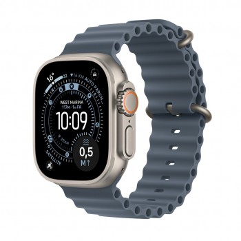 Apple Watch Ultra 3 GPS + Cellular 49mm Natural Titanium Case with Anchor Blue Ocean Band