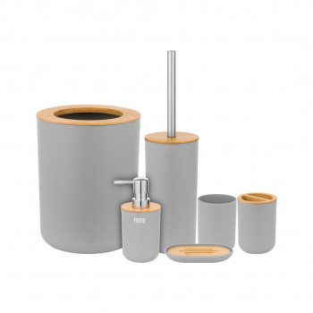 Bathroom accessory set (6 pcs) grey