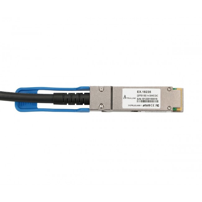 Extralink QSFP28 DAC Cable QSFP28 DAC 100G, 1m, 30AWG Passive Extralink QSFP28 DAC Cable QSFP28 DAC 100G, 1m, 30AWG Passive