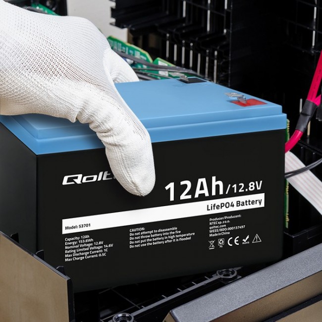 Qoltec LiFePO4 Lithium-Iron-Phosphate Battery 12.8V 12Ah 153.6Wh with BMS Qoltec LiFePO4 Lithium-Iron-Phosphate Battery 12.8V 12Ah 153.6Wh with BMS