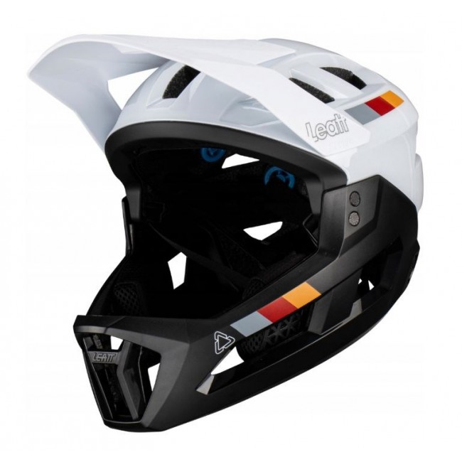LEATT MTB Enduro 2.0 V23 Bike Helmet with Removable Chin Guard, Size L (59 63 cm), White