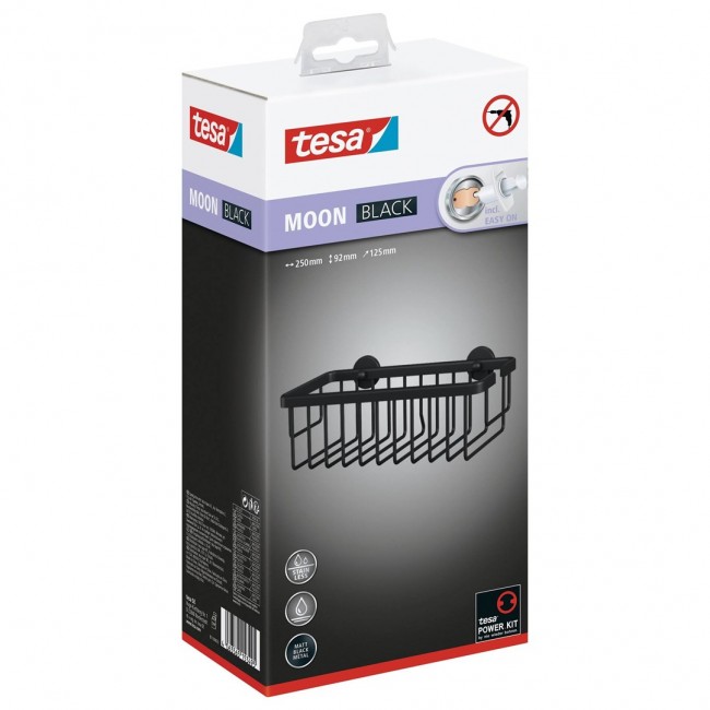 TESA MOON BLACK Aluminium Wall-mounted Shower basket